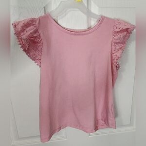 Wonder Nation Girls Pink Ruffle Cap Sleeve Top